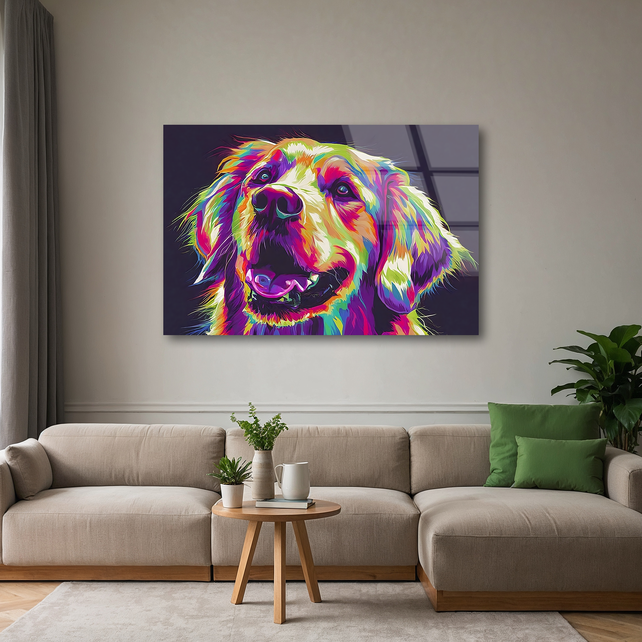 Colorful Golden Retriever Pop Art | Premium HD Metal Wall Art