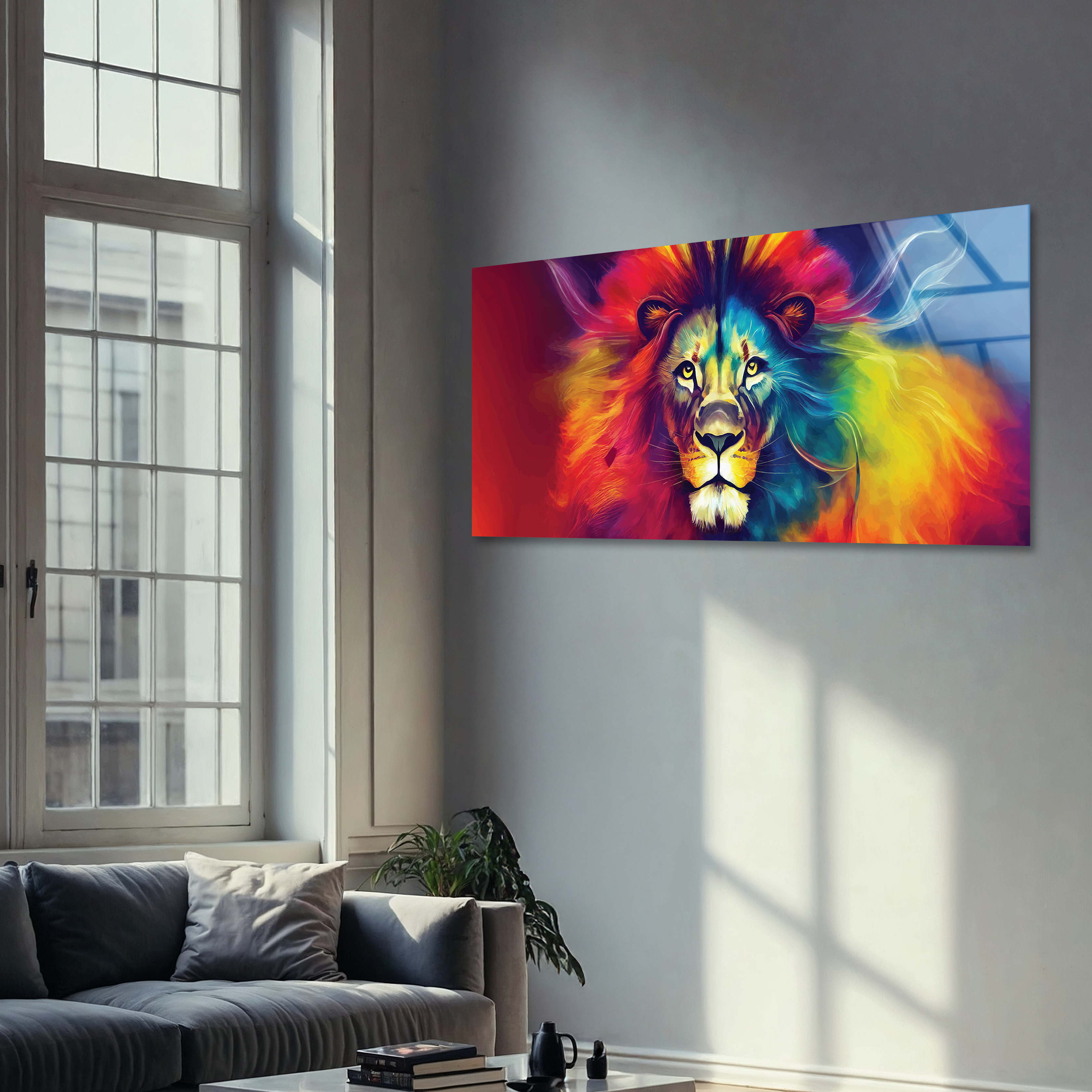 Colorful Lion Pop Art | Premium HD Metal Wall Art