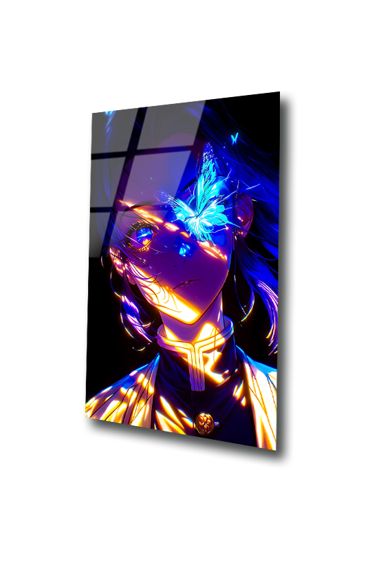 Shinobu: Whisper of the Butterfly Hashira | Premium HD Metal Wall Art