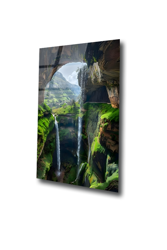 The Heaven of Baatara – Lebanon’s Three-Bridges Waterfall| Premium HD Metal Wall Art