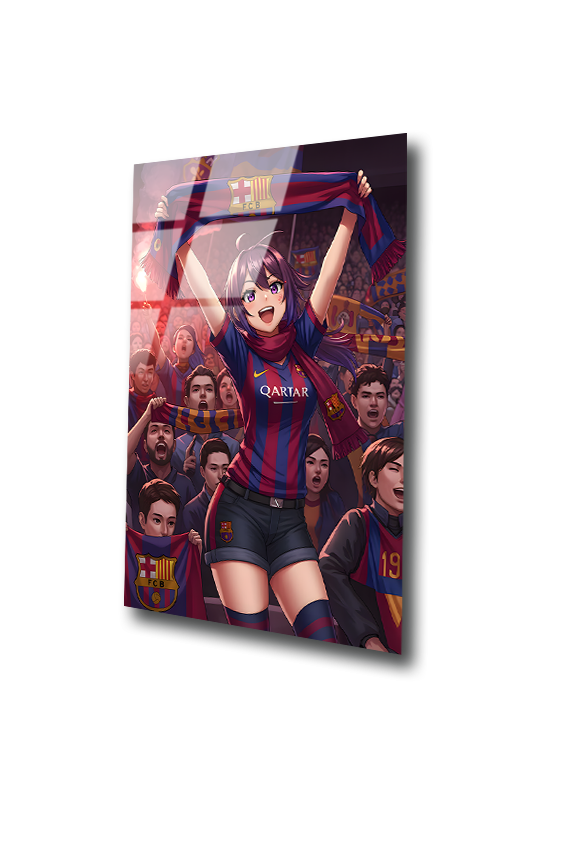 he Spirit of Barça : Victory in Her Eyes | Premium HD Metal Wall Art