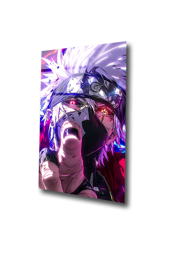 Kakashi: The Crimson Gaze | Premium HD Metal Wall Art