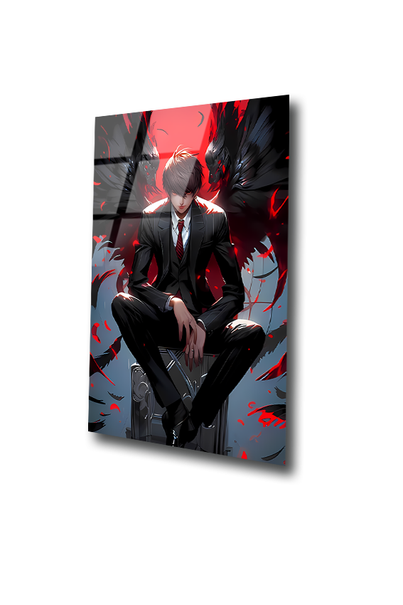 Light Yagami: Throne of Shadows | Premium HD Metal Wall Art