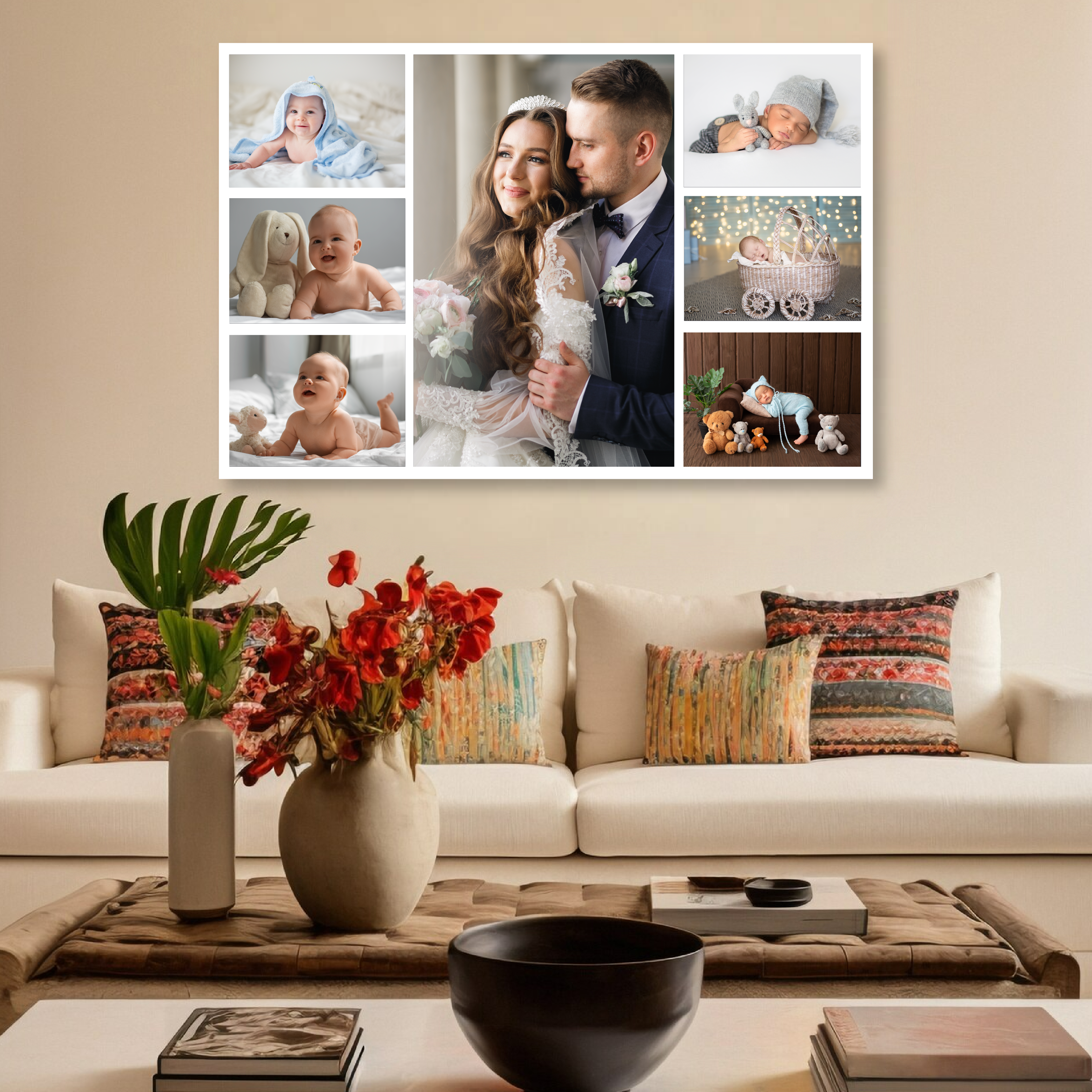 Photo Collage Horizontal Customized Wall Art | Premium HD Metal Wall Art