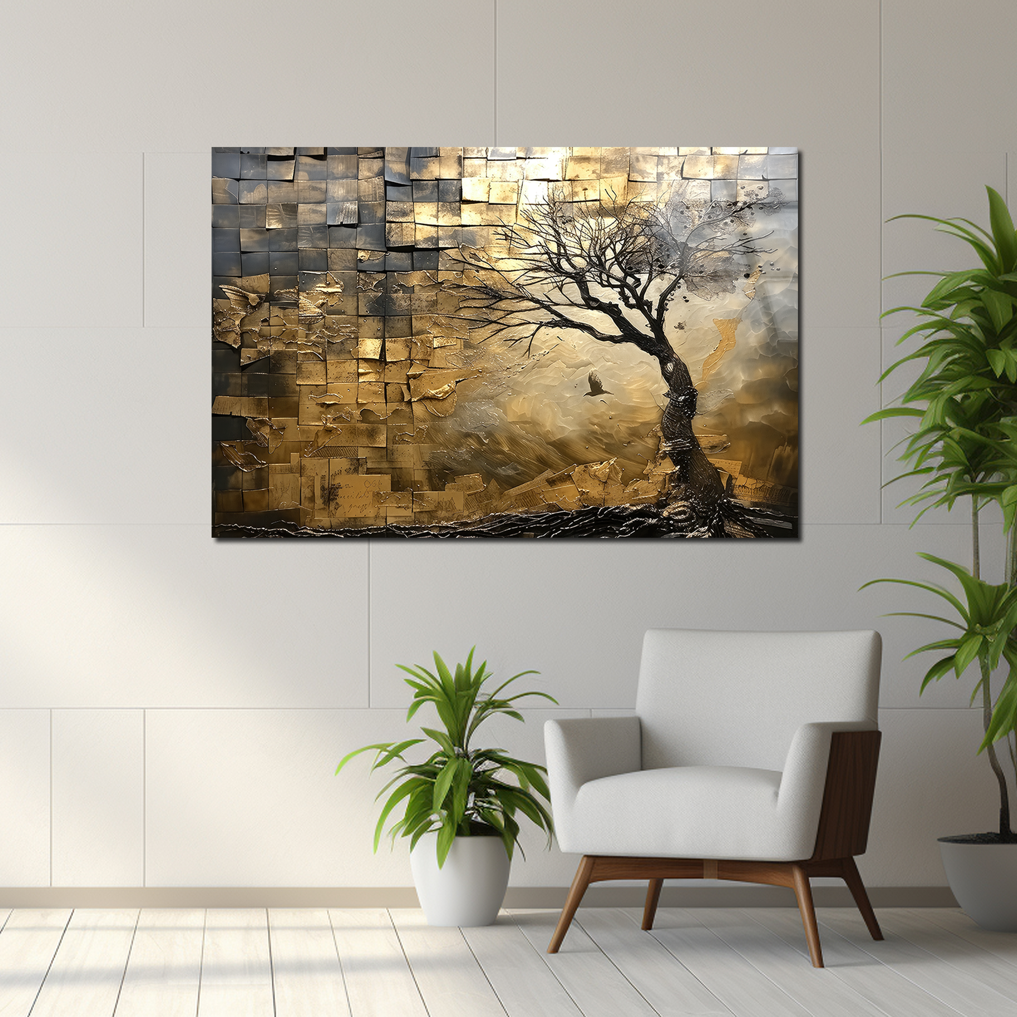 Golden Serenity | Premium HD Metal Wall Art