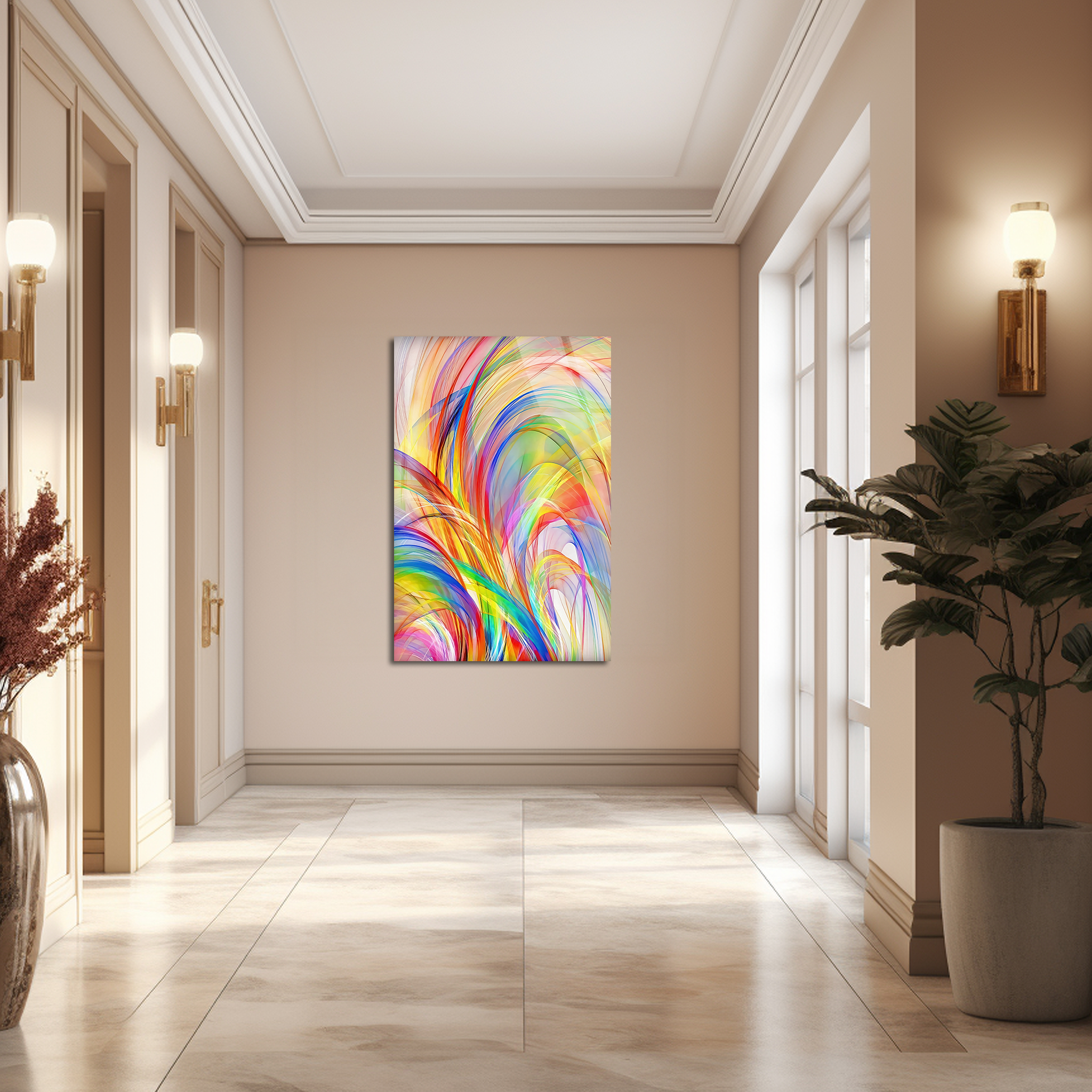Vibrant Stripes | Premium HD Metal Wall Art