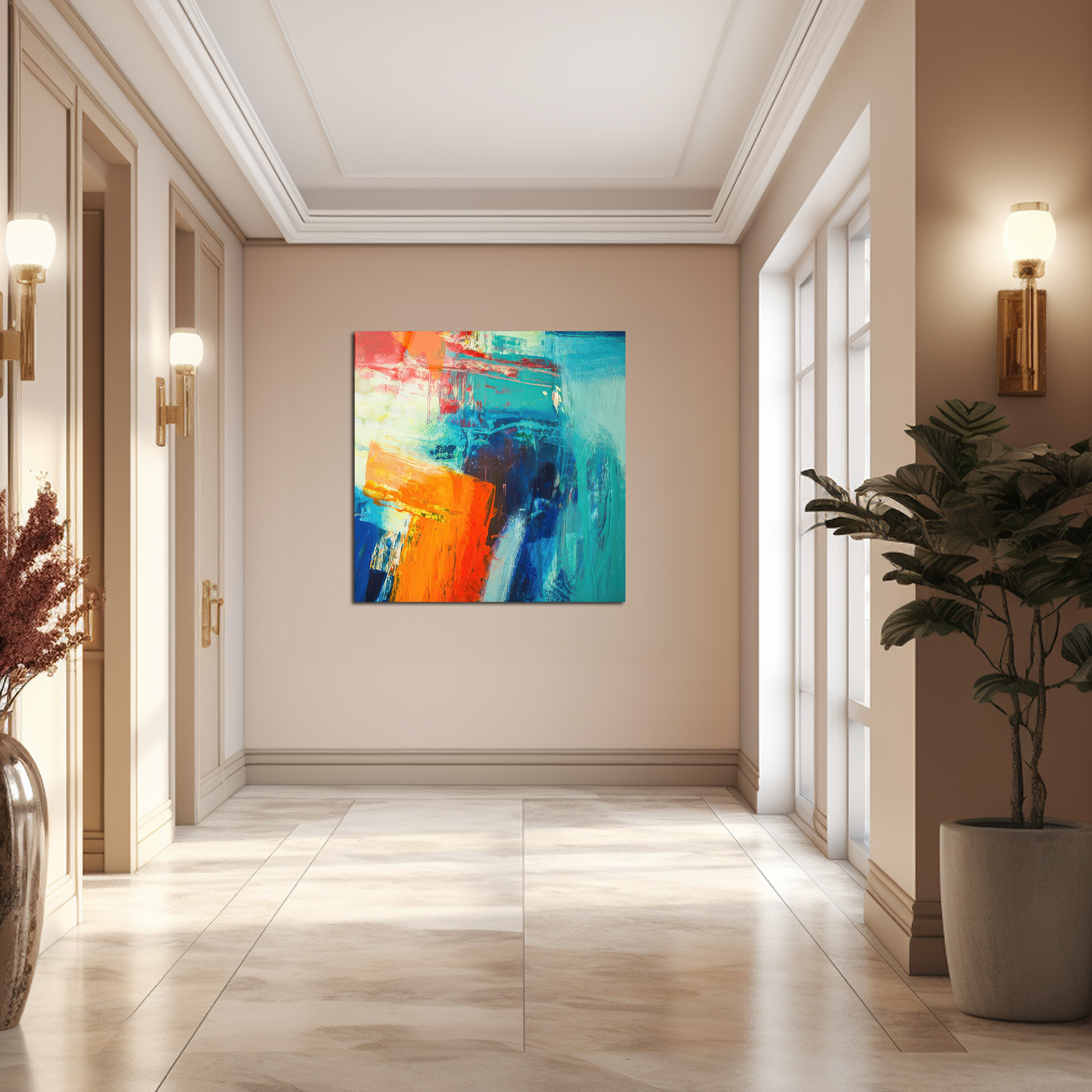 Colorful Brush Strokes | Premium HD Metal Wall Art
