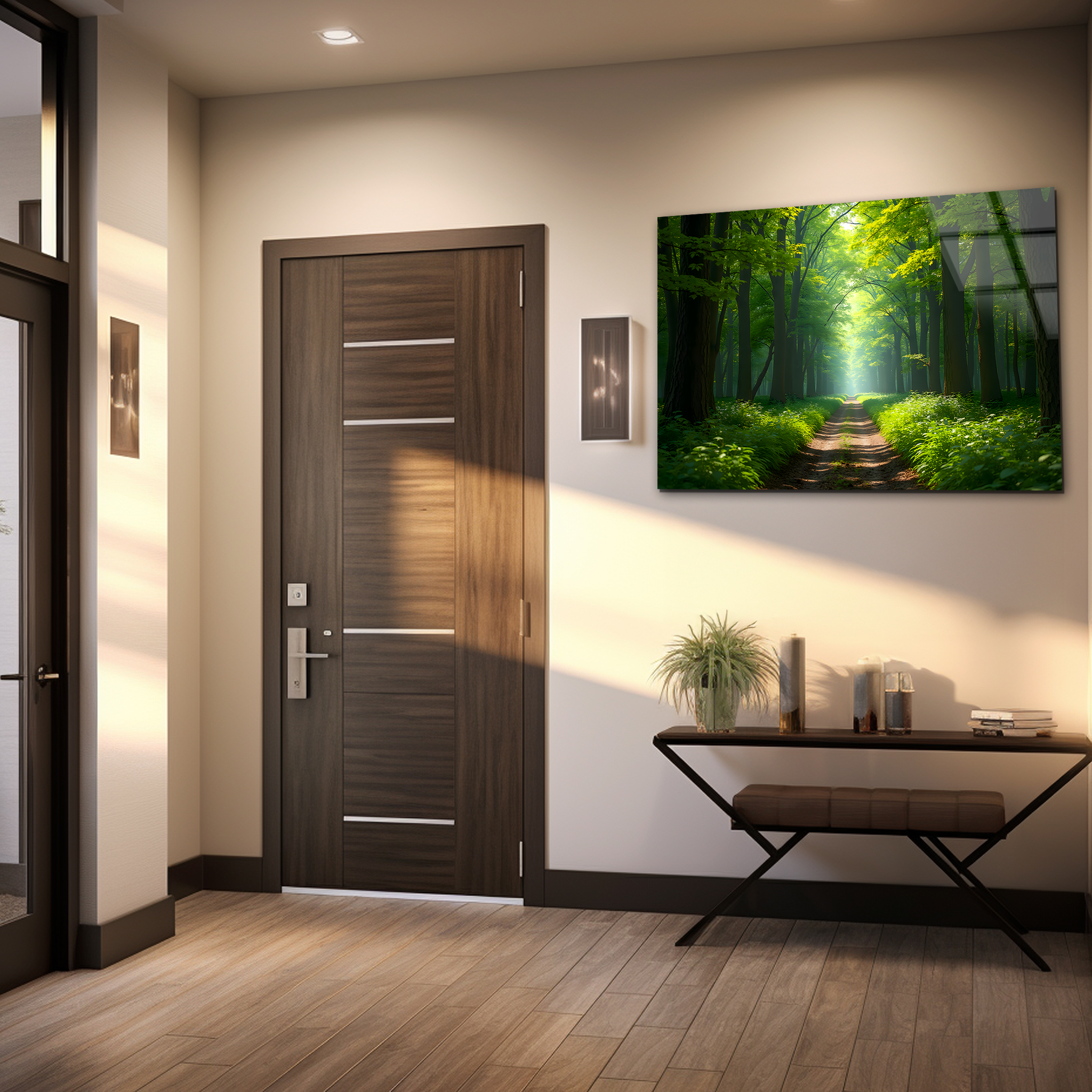 Green Forest Passage | Premium HD Metal Wall Art