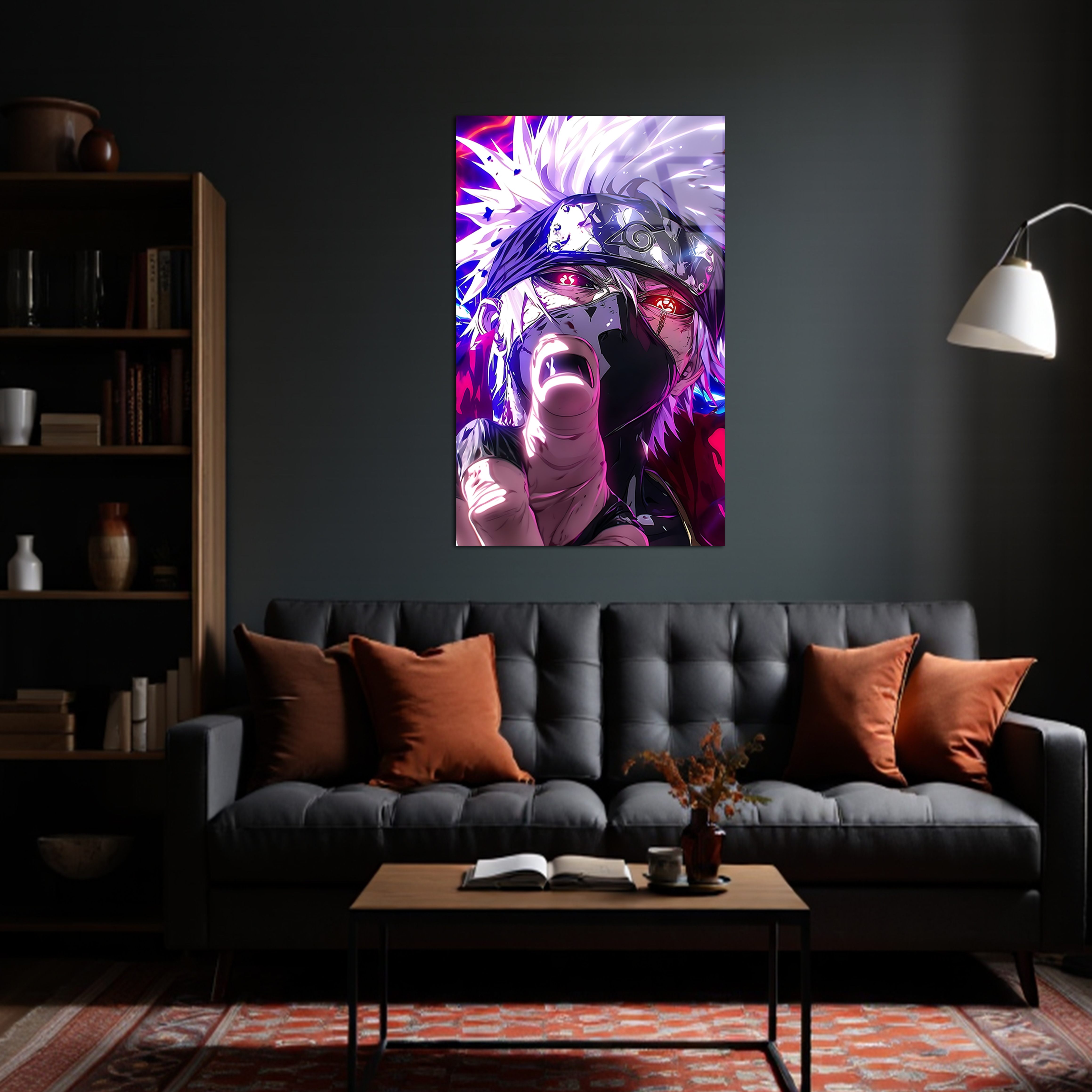 Kakashi: The Crimson Gaze | Premium HD Metal Wall Art