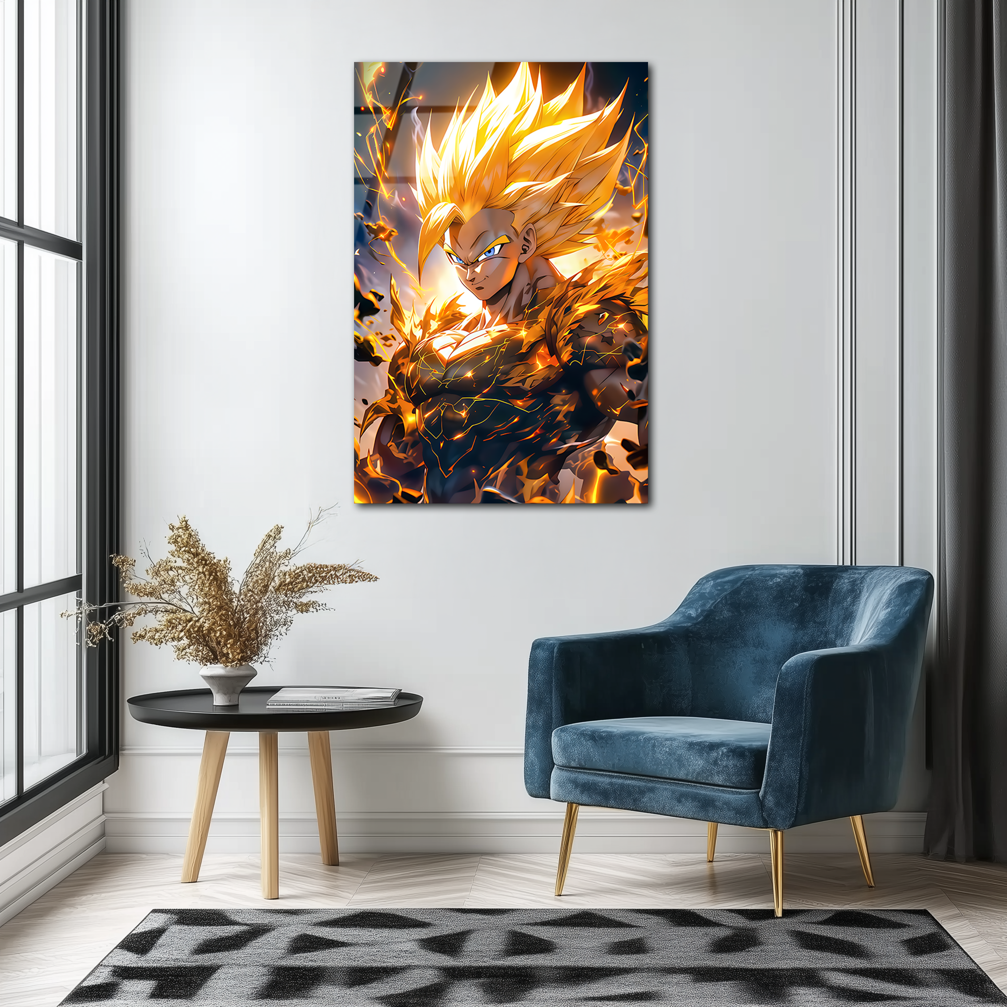 Goku : Ascendant Flame | Premium HD Metal Wall Art