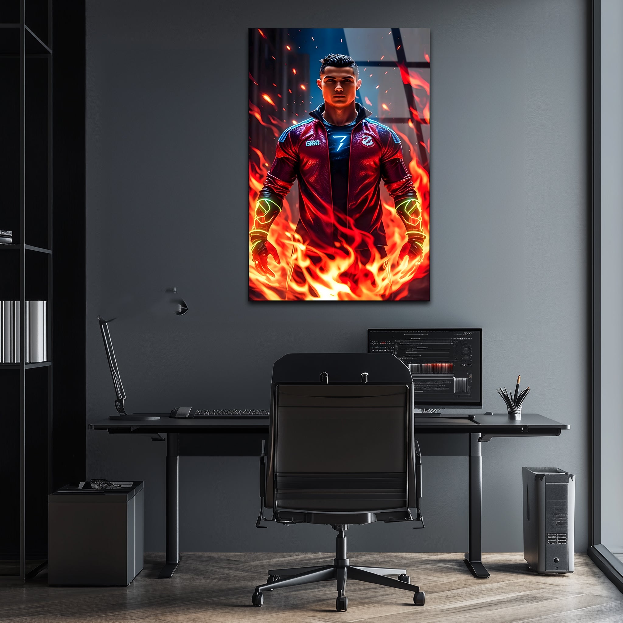Cristiano Ronaldo : The Fire Within | Premium HD Metal Wall Art