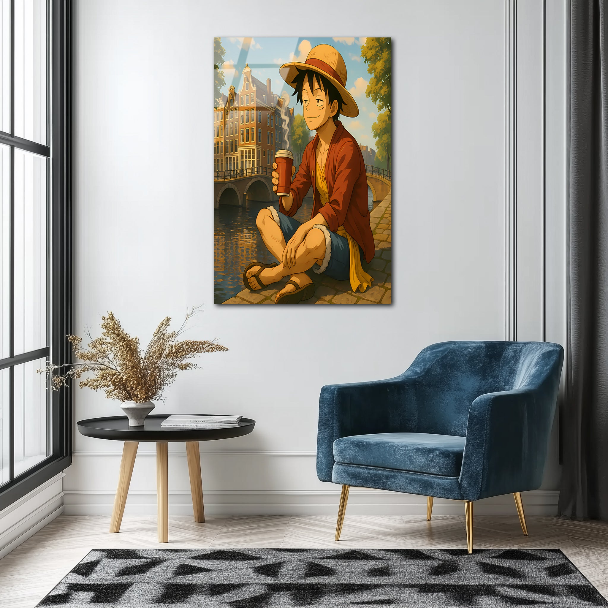 Luffy: The Straw Hat Dreamer in Amsterdam | Premium HD Metal Wall Art