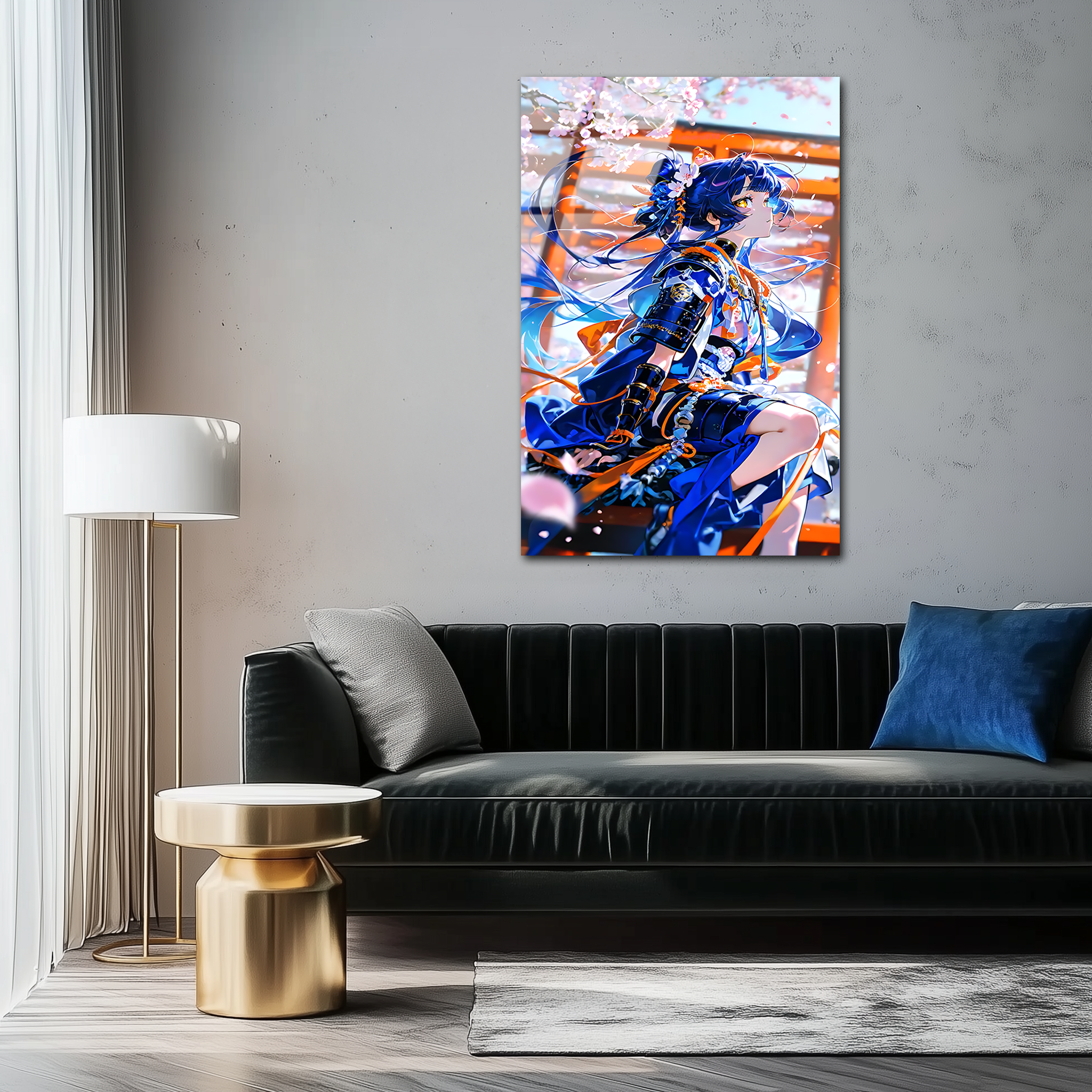 Lunara: The Celestial Blade of Spring Dawn | Premium HD Metal Wall Art