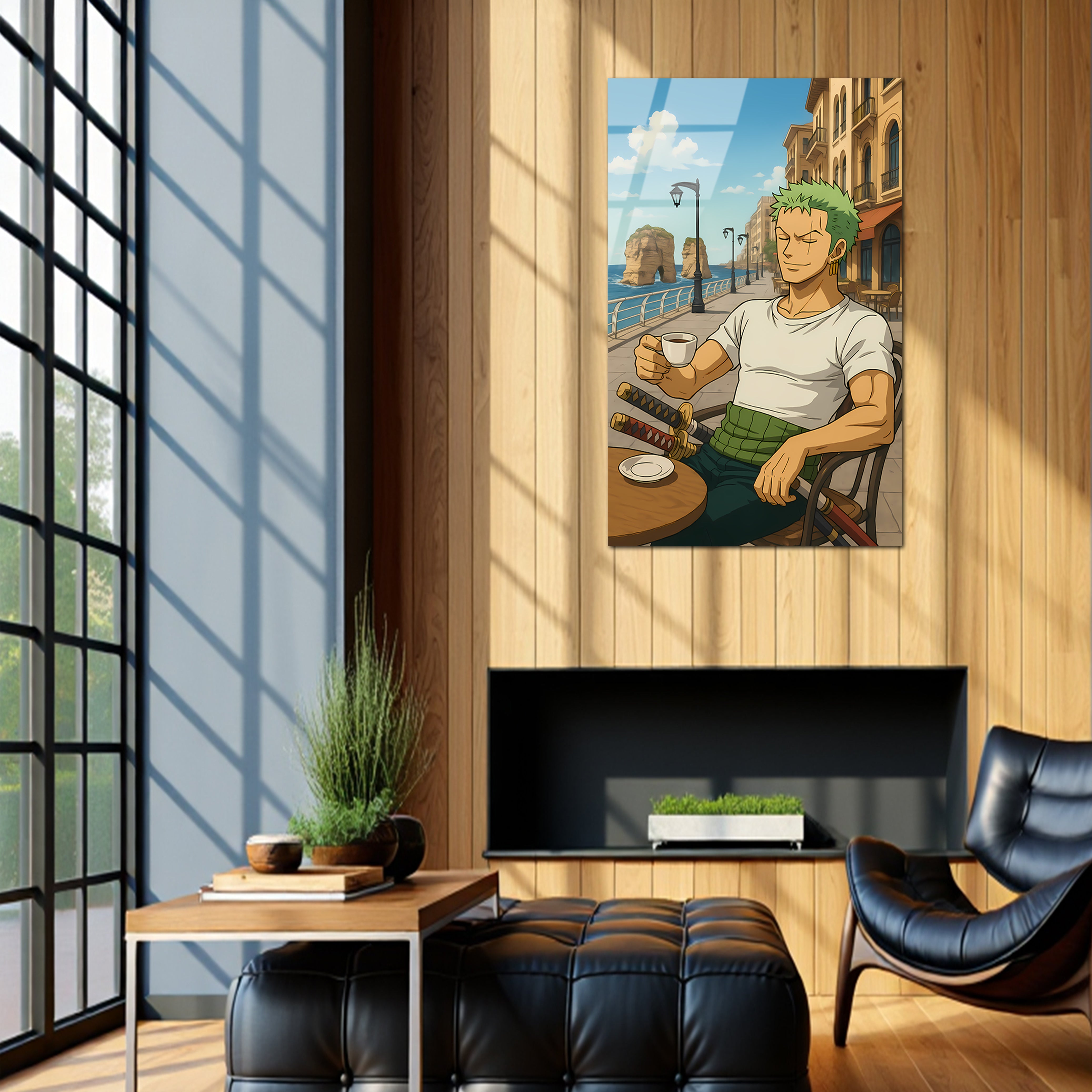 Zoro: The Swordsman’s Calm in Beirut | Premium HD Metal Wall Art