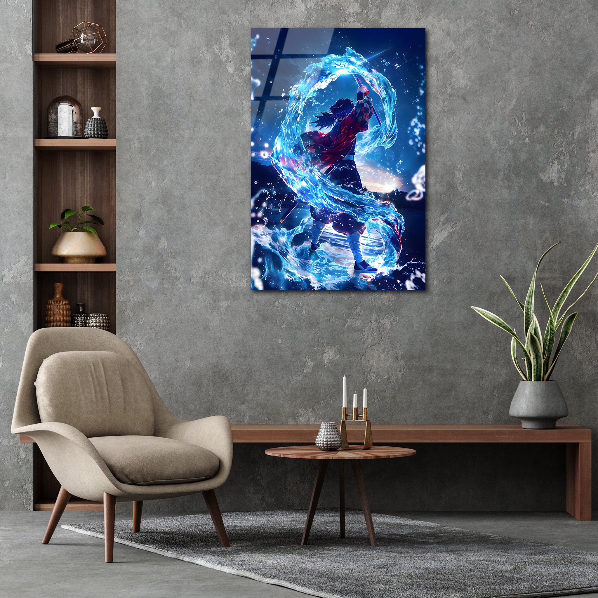 Giyu Tomioka: The Silent Current | Premium HD Metal Wall Art