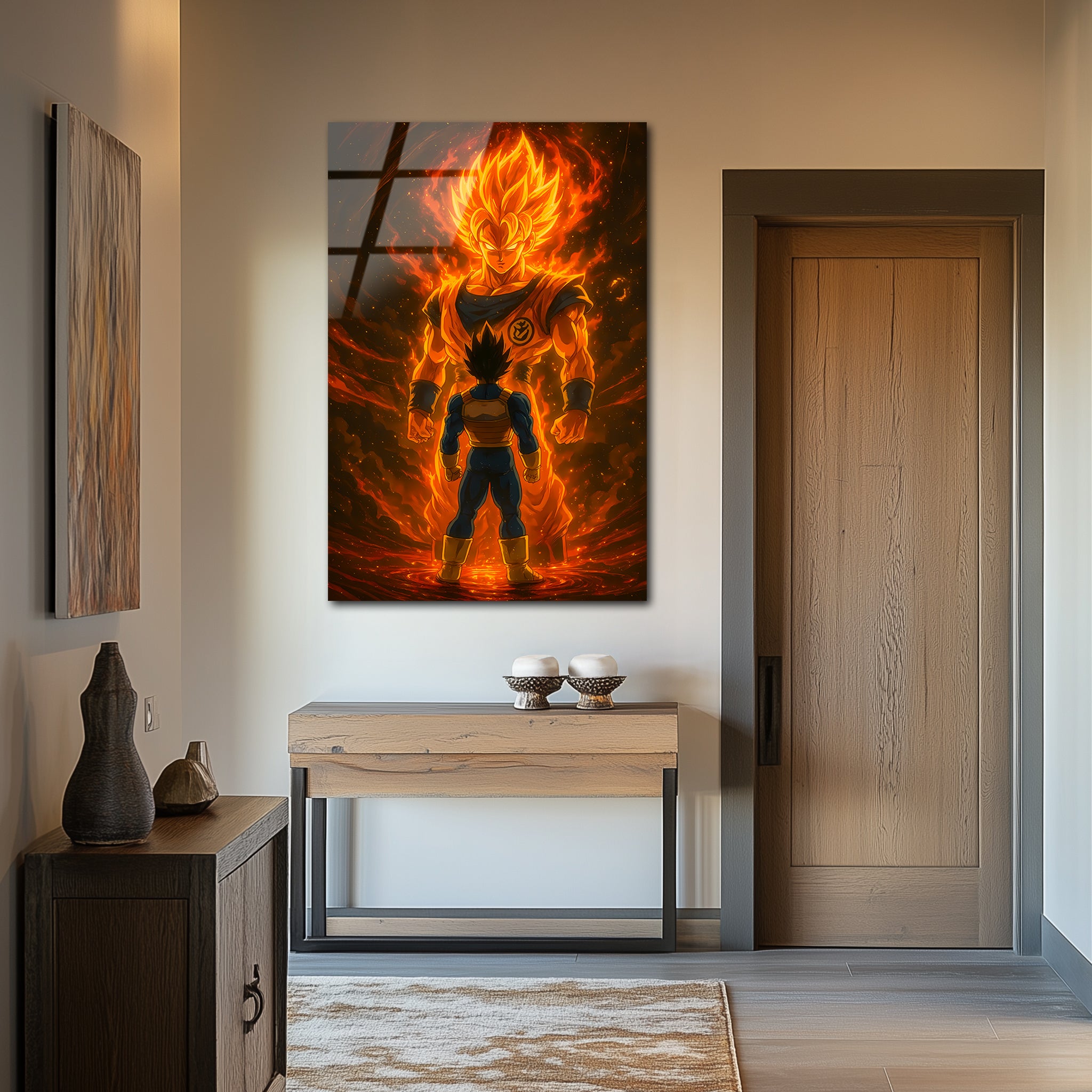 Goku&Vegeta: Twin Flames of Saiyan Destiny | Premium HD Metal Wall Art