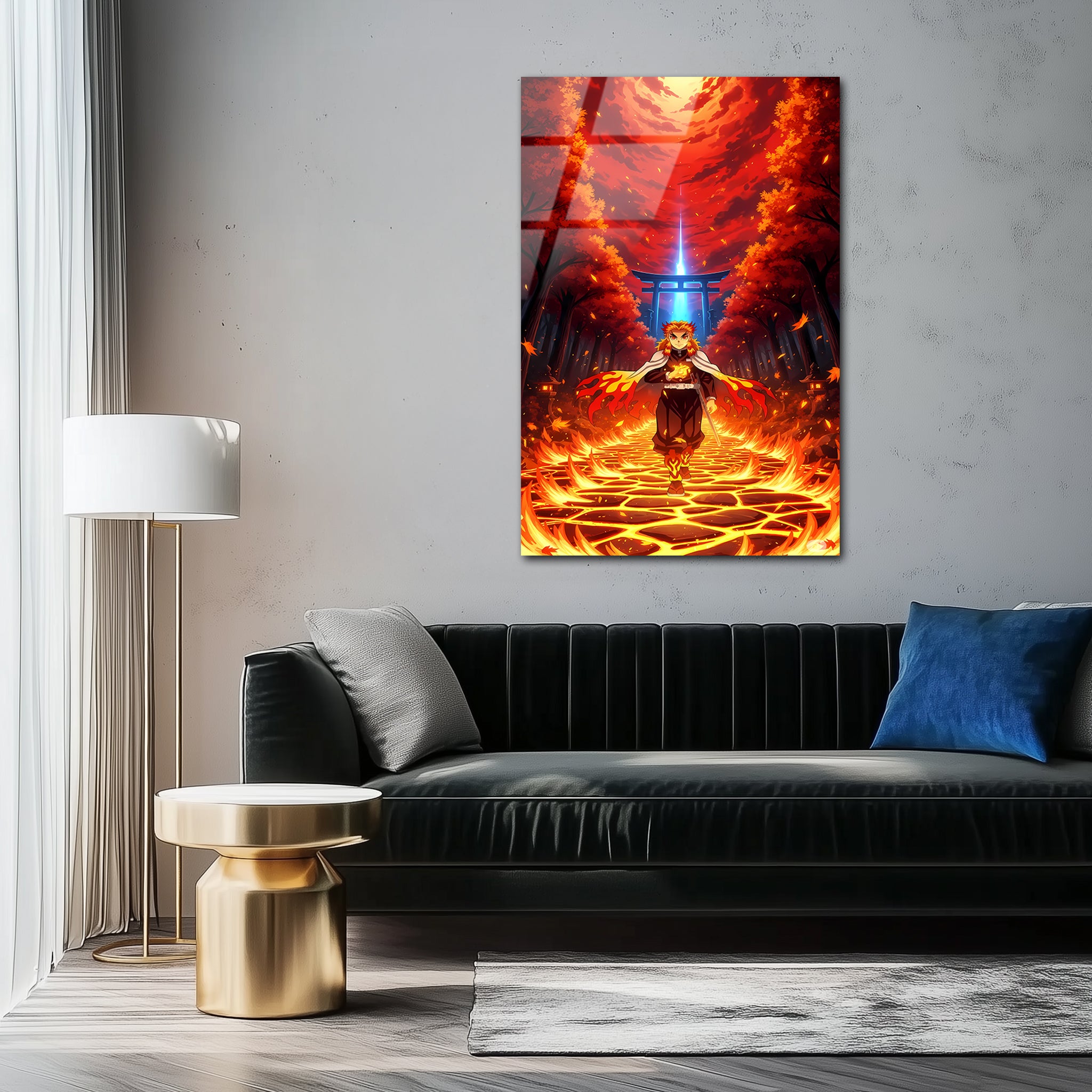 Rengoku: Path of the Flame Hashira | Premium HD Metal Wall Art