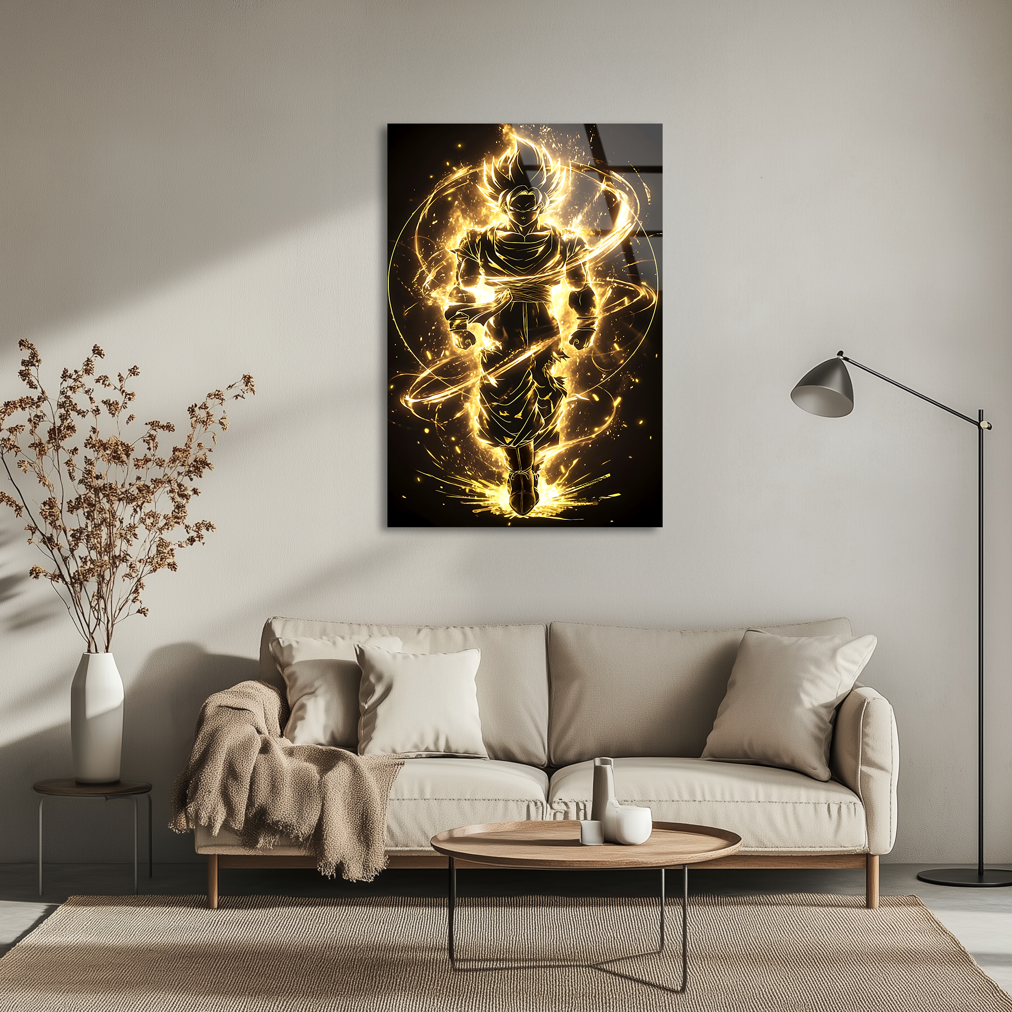 Goku: Ascension of the Golden Saiyan | Premium HD Metal Wall Art