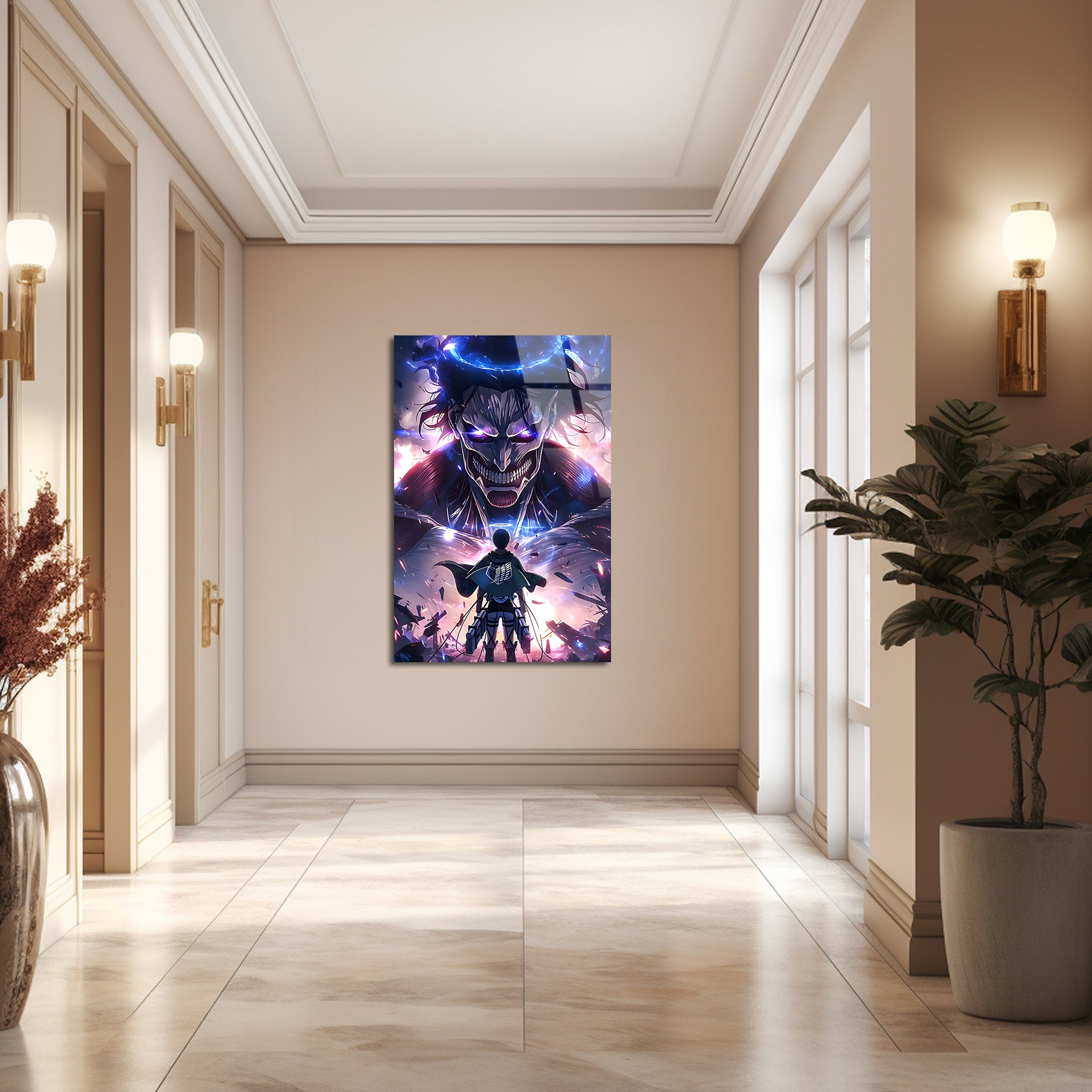 Eren Yeager: The God Within the Titan | Premium HD Metal Wall Art