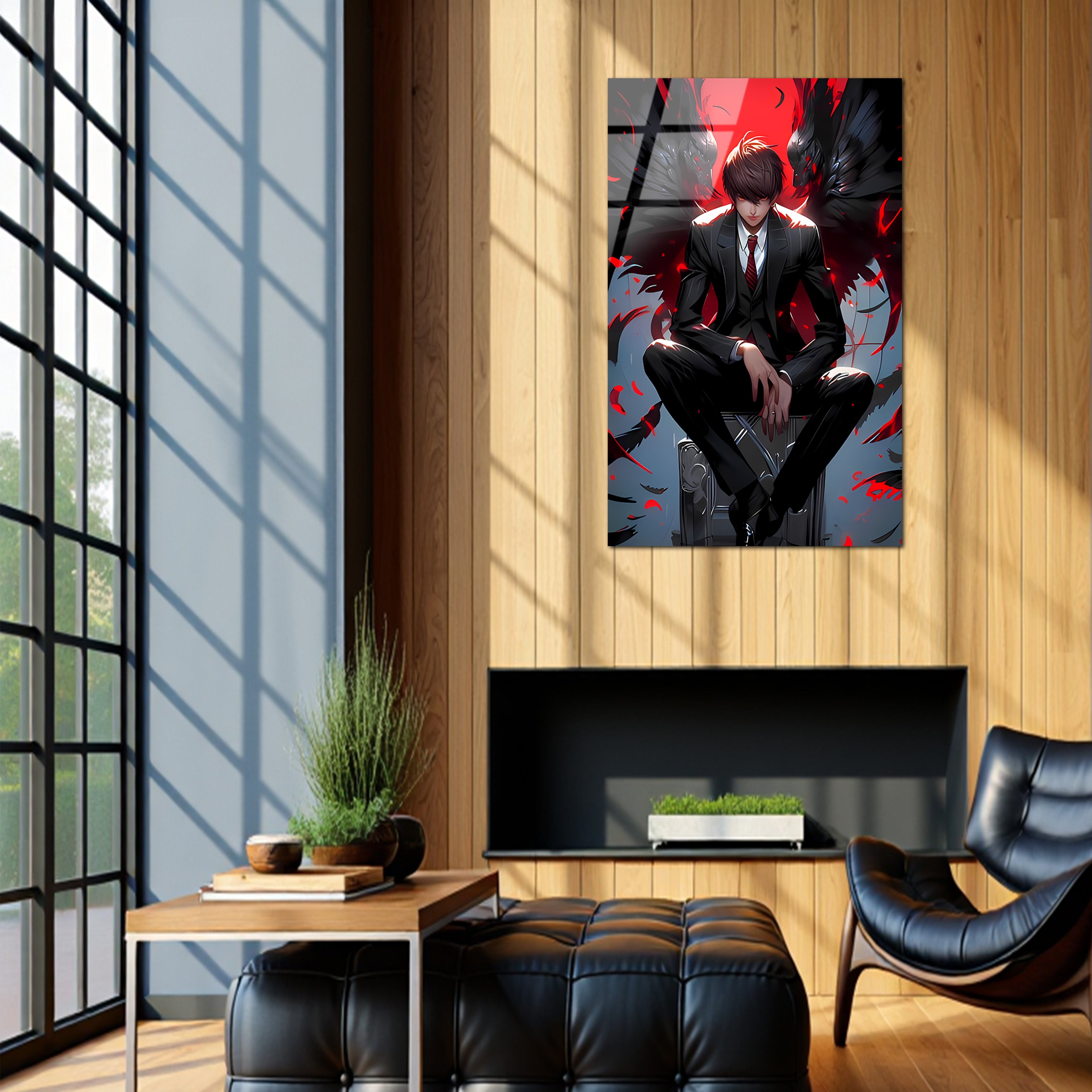 Light Yagami: Throne of Shadows | Premium HD Metal Wall Art
