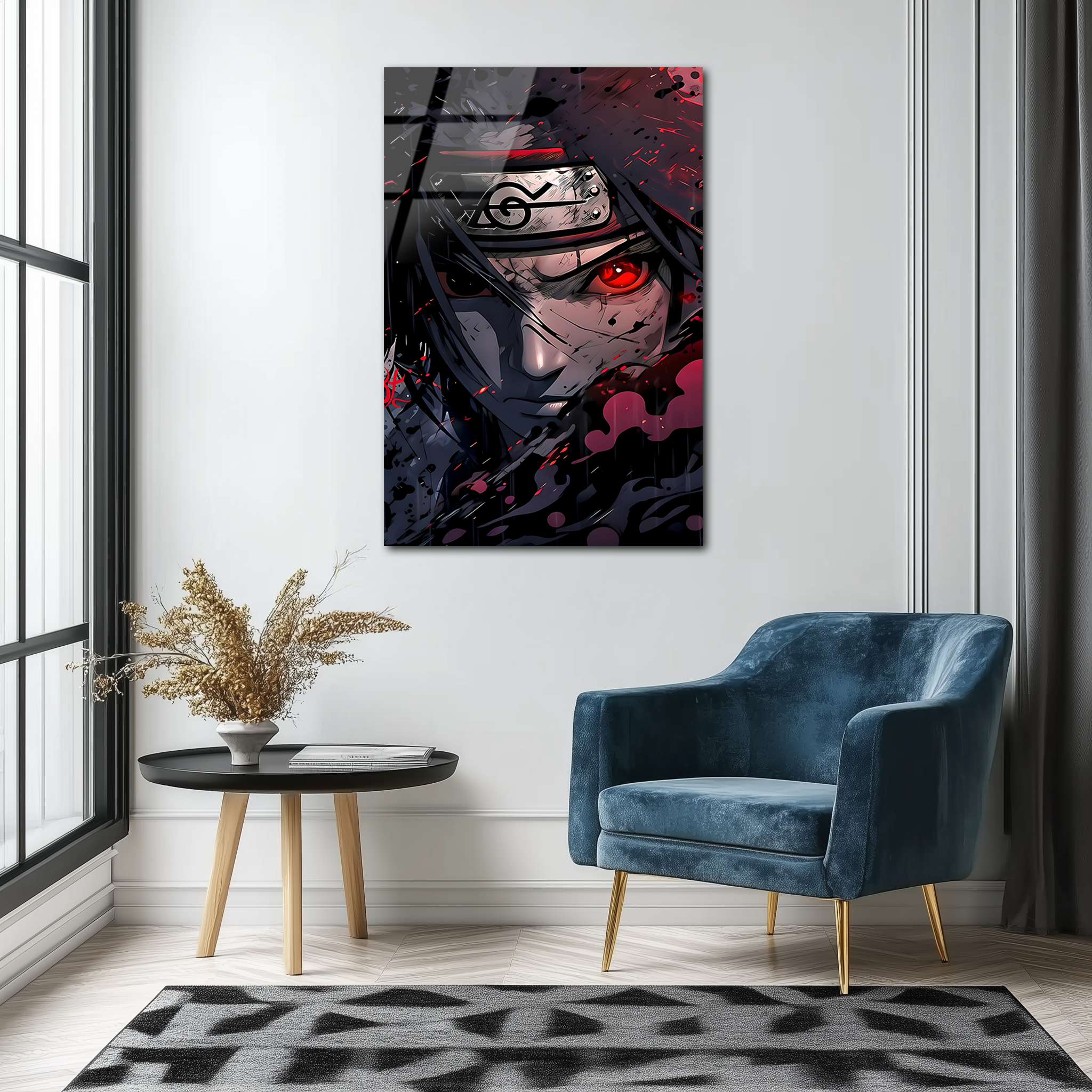 Sasuke: Crimson Eyes of Fate | Premium HD Metal Wall Art