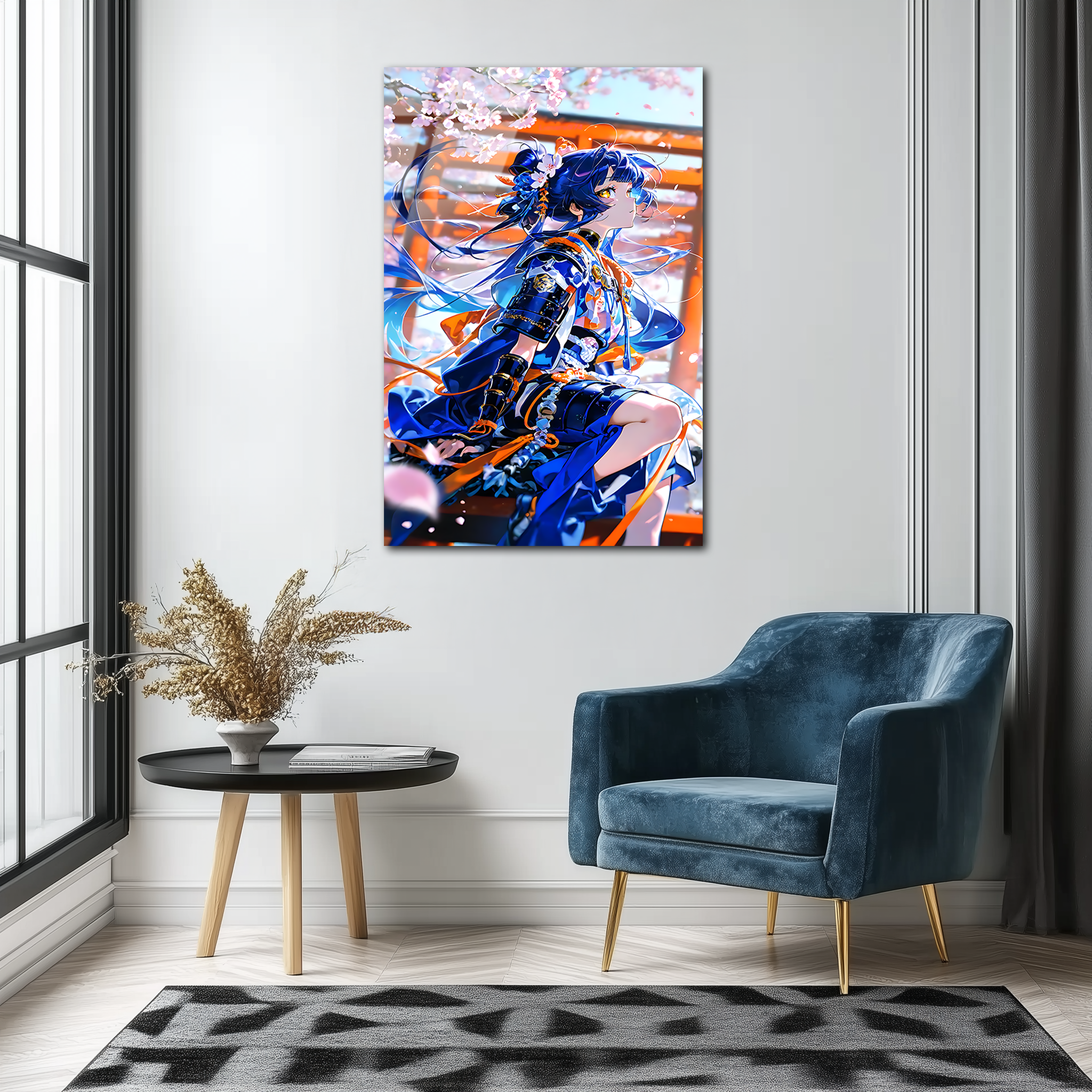 Lunara: The Celestial Blade of Spring Dawn | Premium HD Metal Wall Art