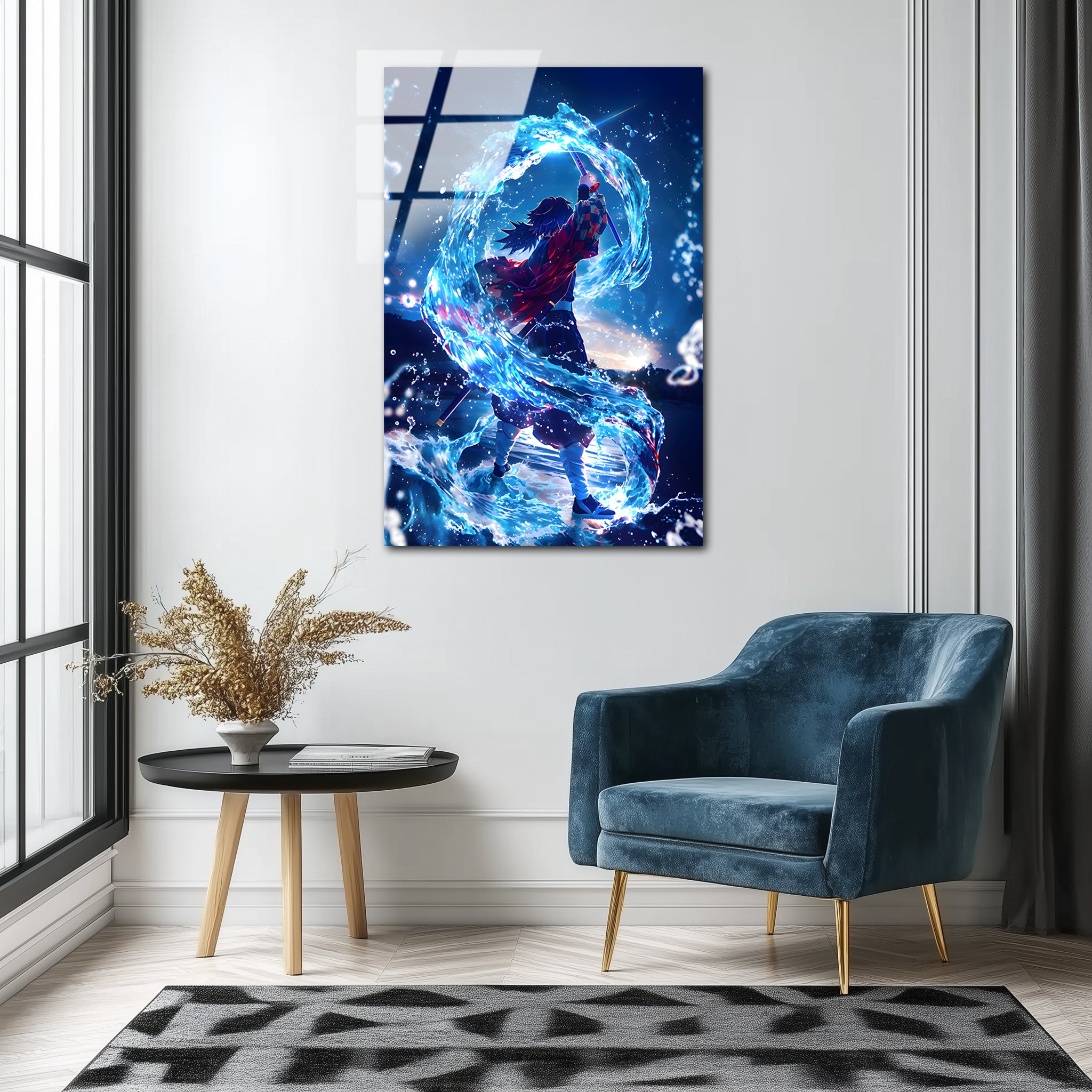 Giyu Tomioka: The Silent Current | Premium HD Metal Wall Art