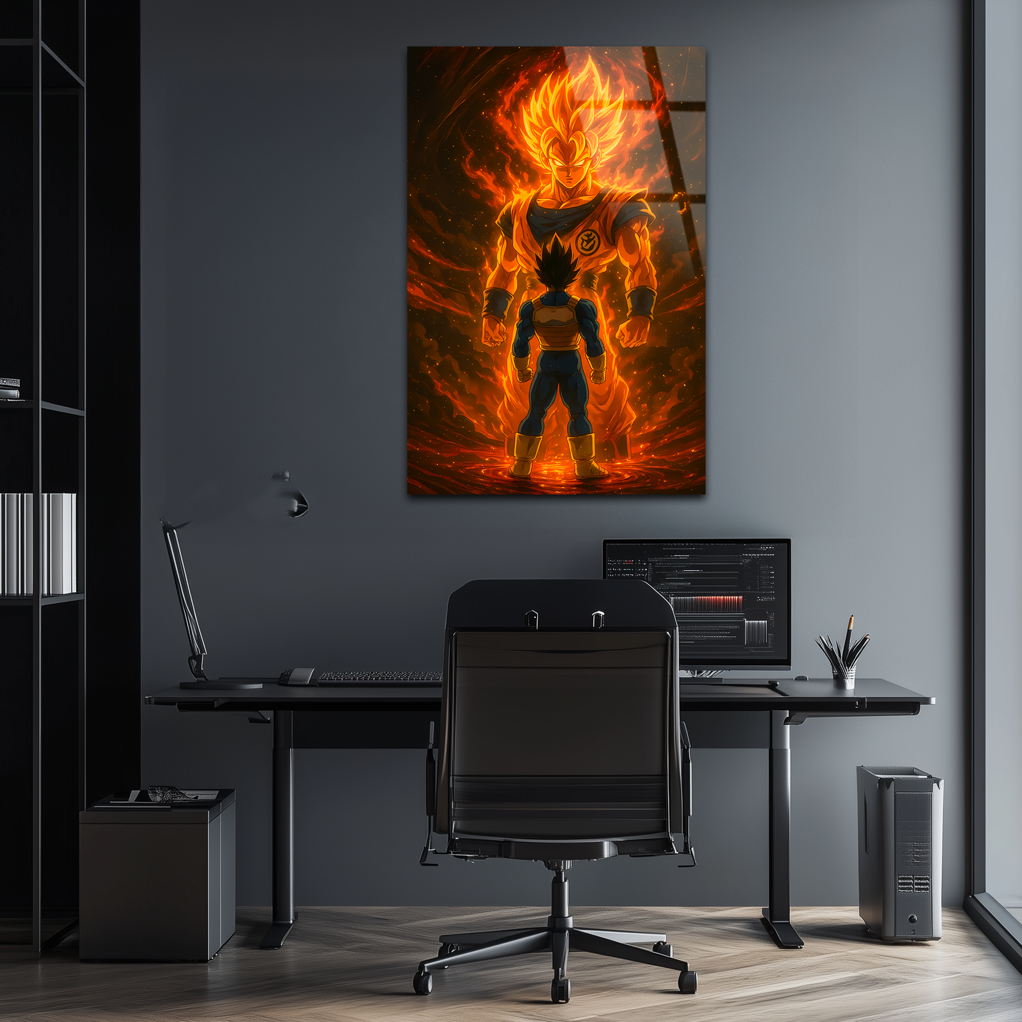 Goku&Vegeta: Twin Flames of Saiyan Destiny | Premium HD Metal Wall Art