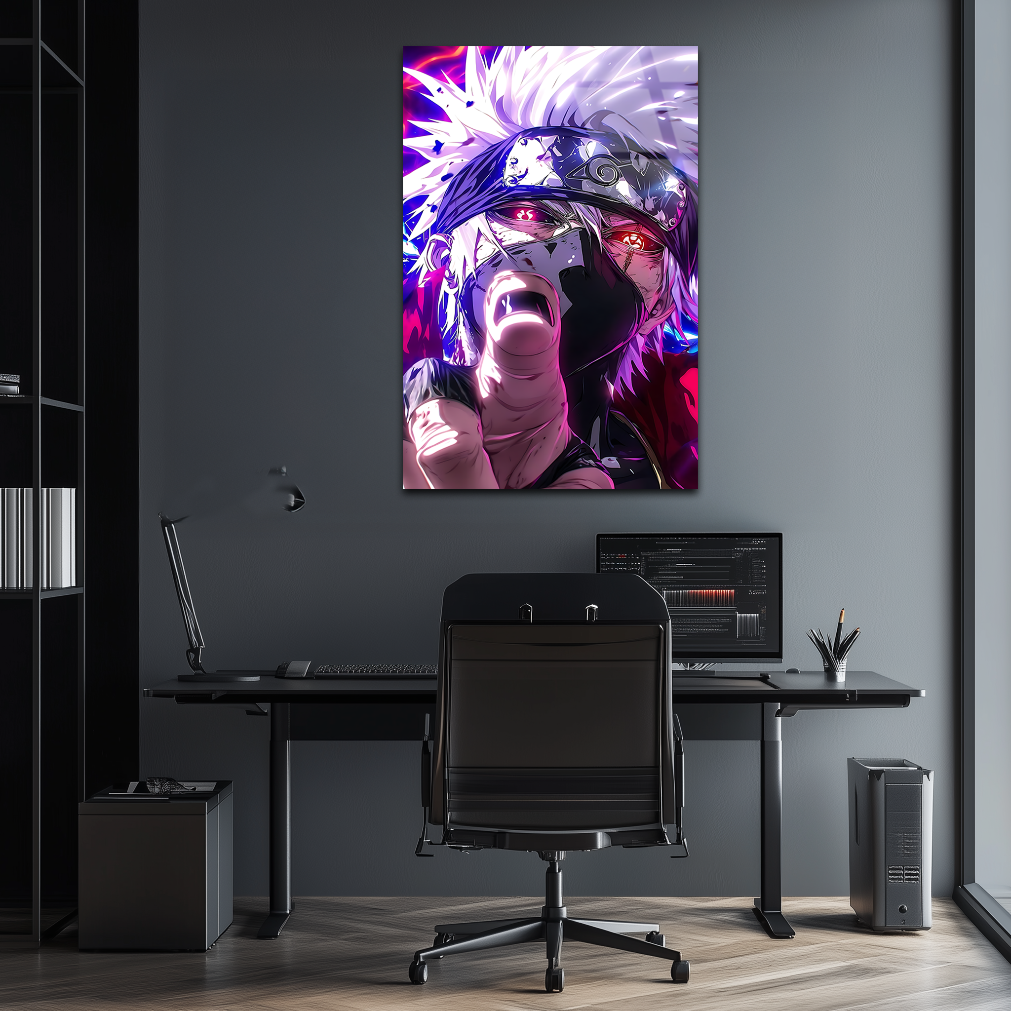 Kakashi: The Crimson Gaze | Premium HD Metal Wall Art