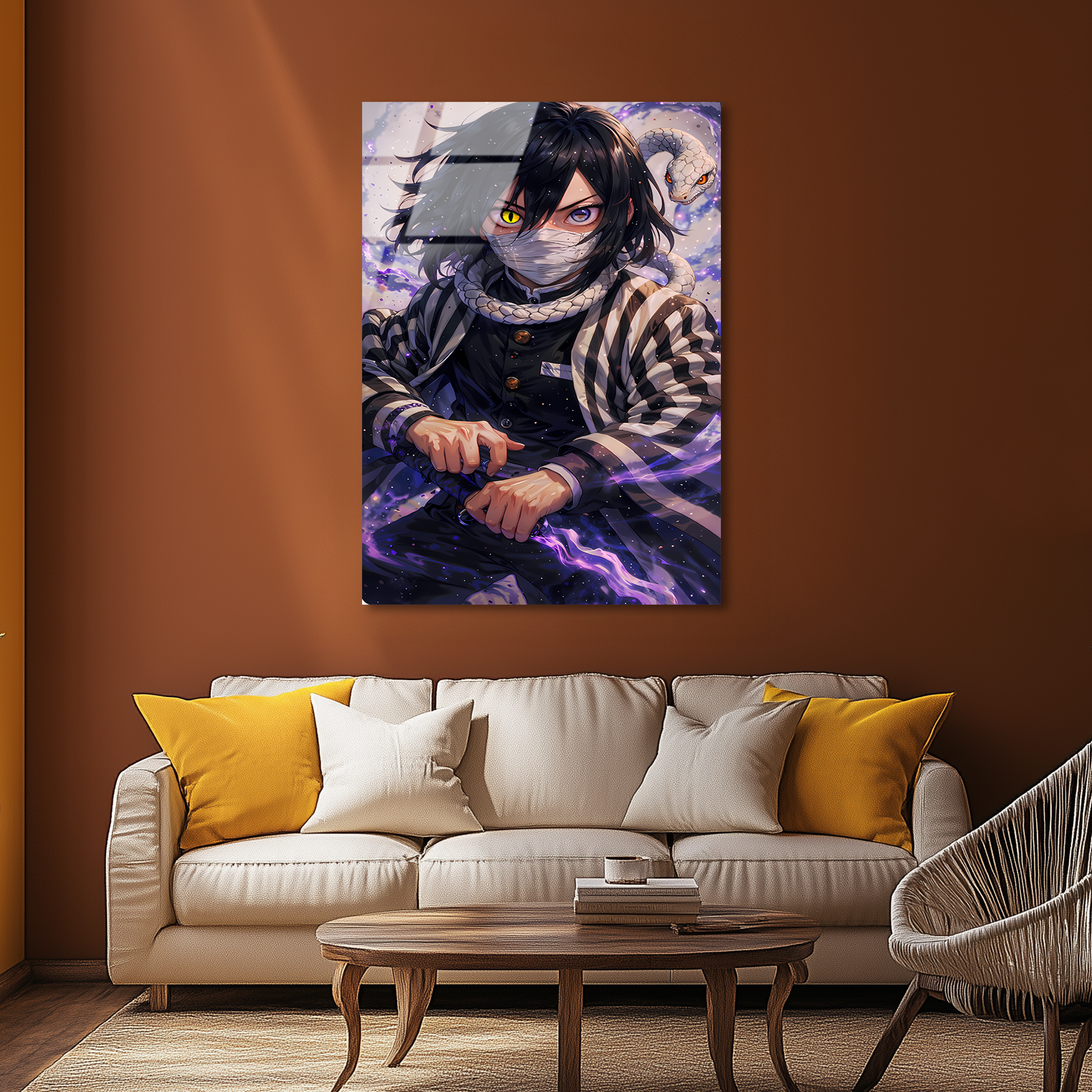 Obanai Iguro: The Serpent Hashira | Premium HD Metal Wall Art