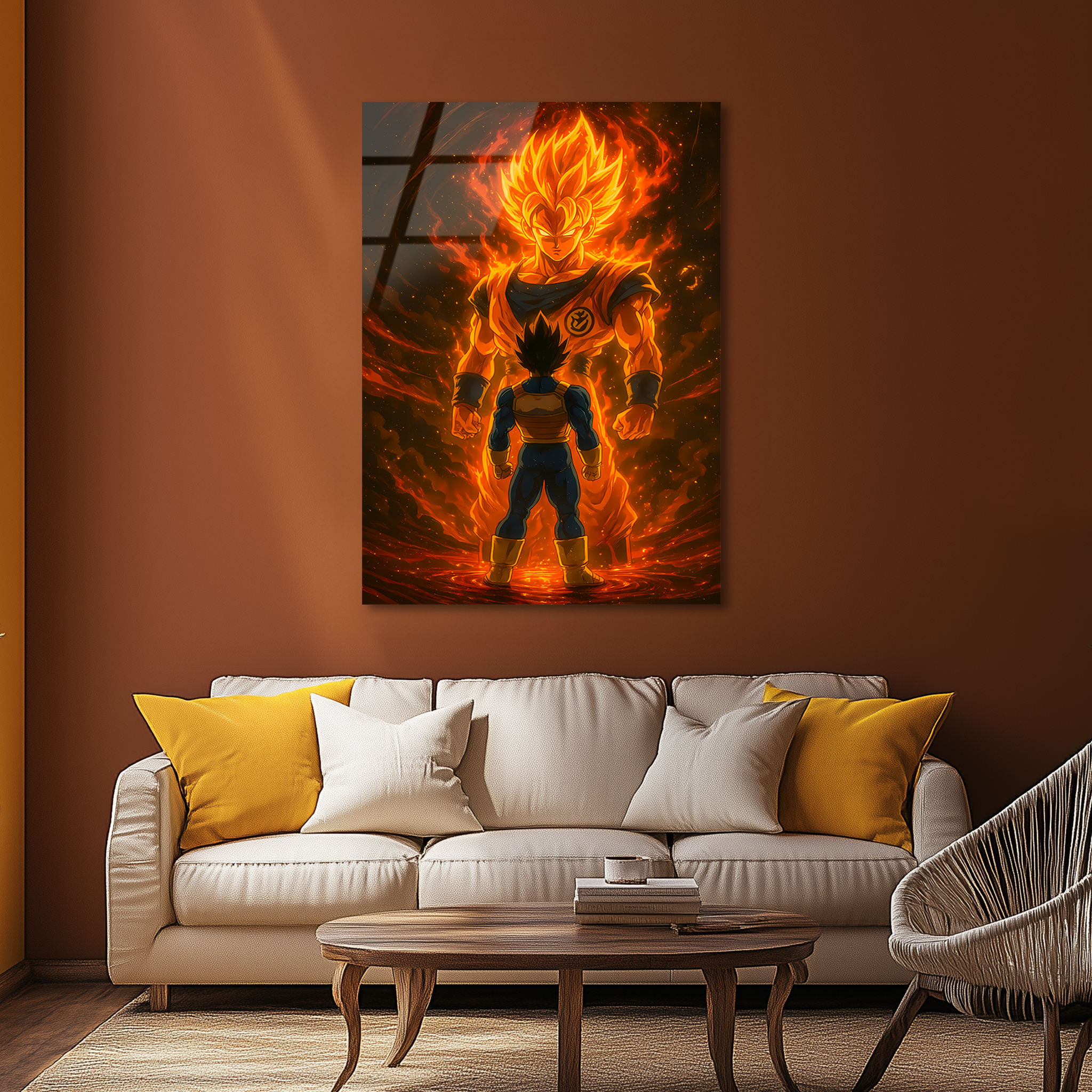 Goku&Vegeta: Twin Flames of Saiyan Destiny | Premium HD Metal Wall Art