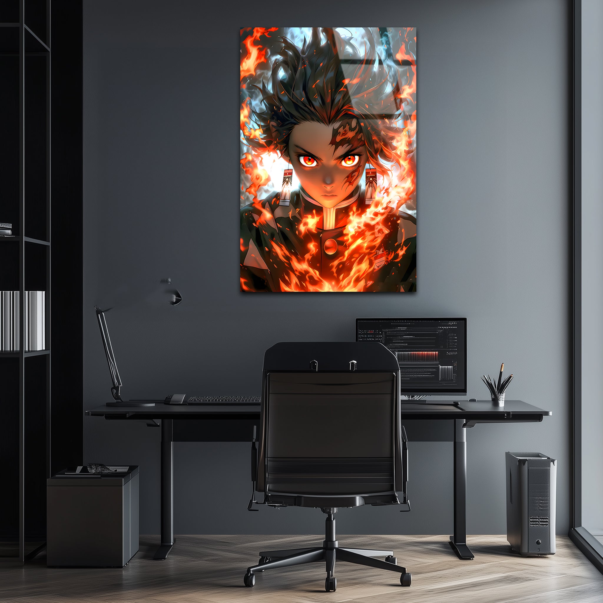 Tanjiro : Flames of Resolve | Premium HD Metal Wall Art