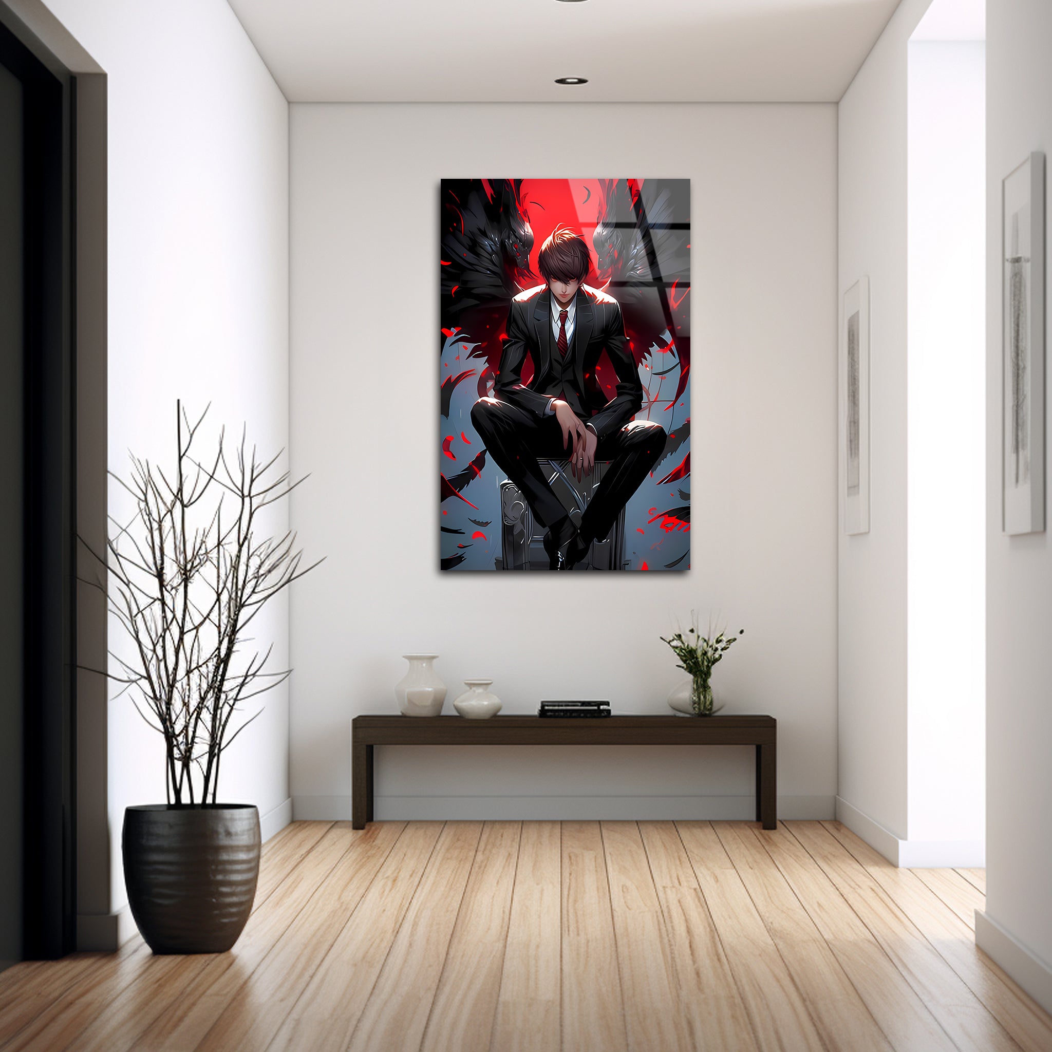 Light Yagami: Throne of Shadows | Premium HD Metal Wall Art
