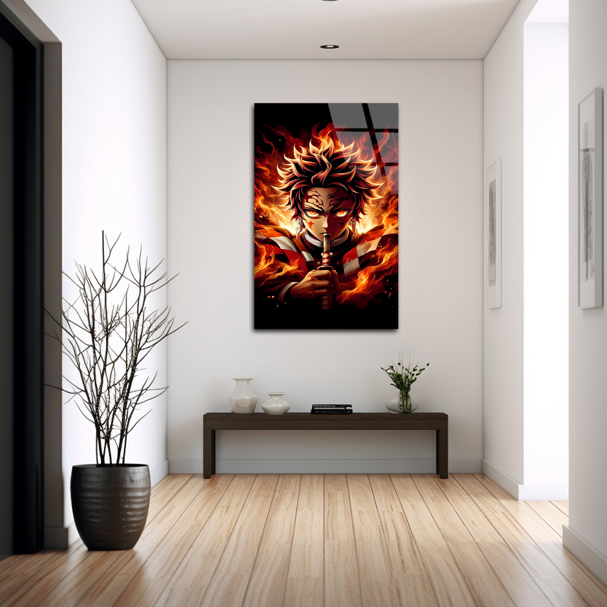 Tanjiro: Flame of the Sun Breathing | Premium HD Metal Wall Art