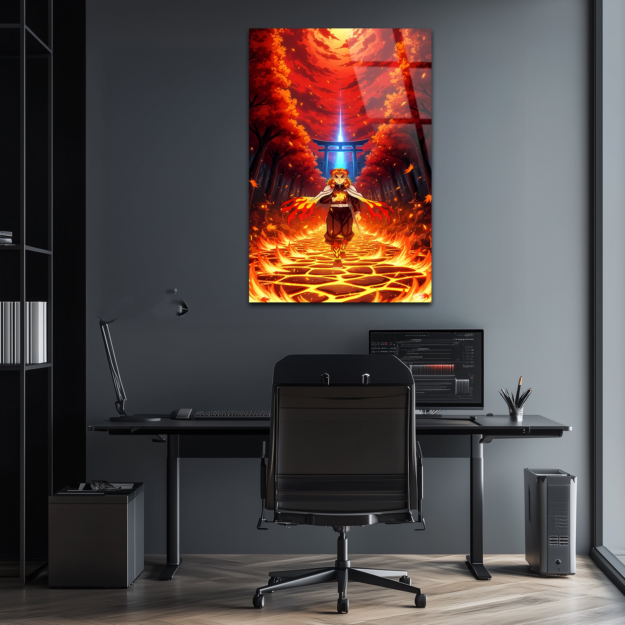 Rengoku: Path of the Flame Hashira | Premium HD Metal Wall Art