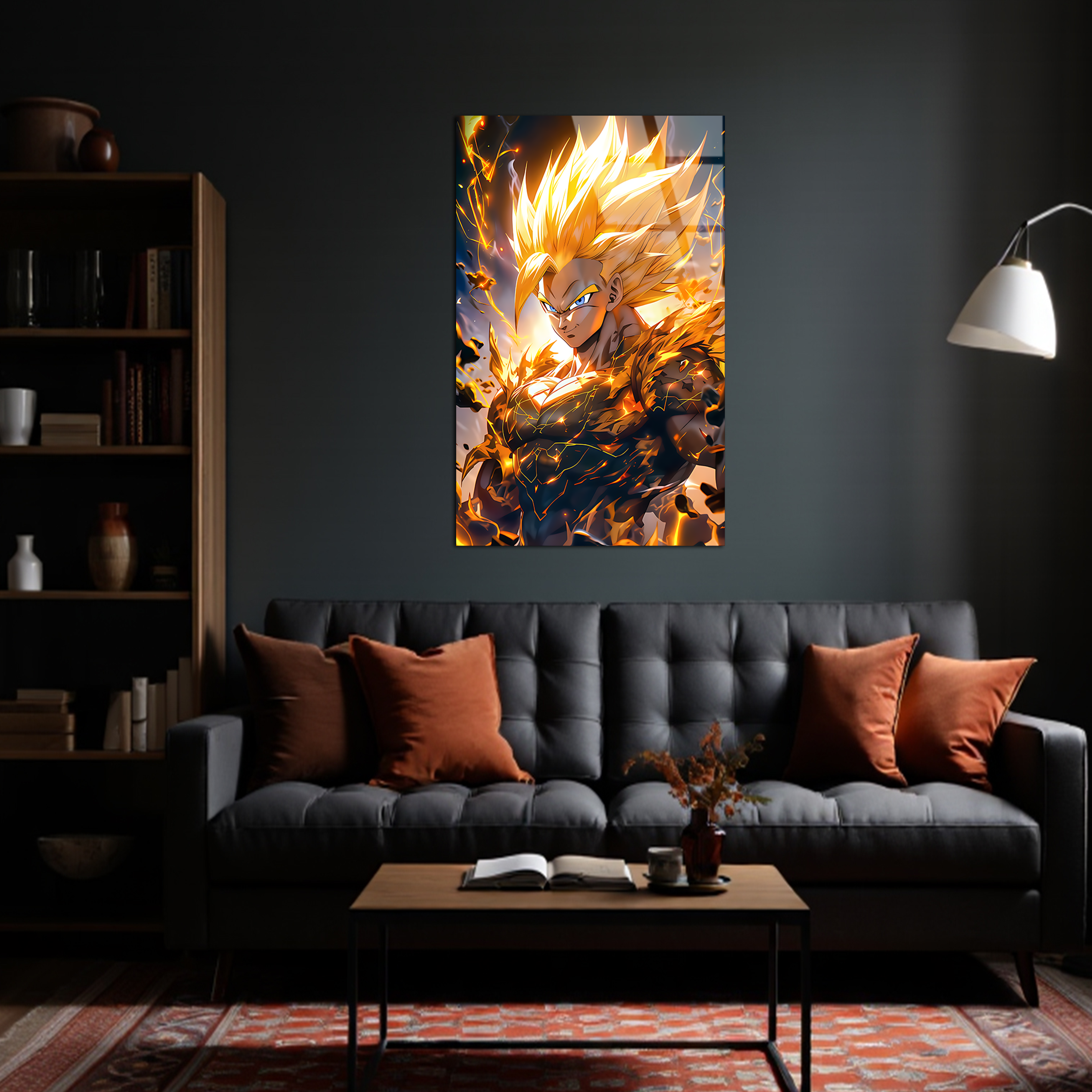 Goku : Ascendant Flame | Premium HD Metal Wall Art