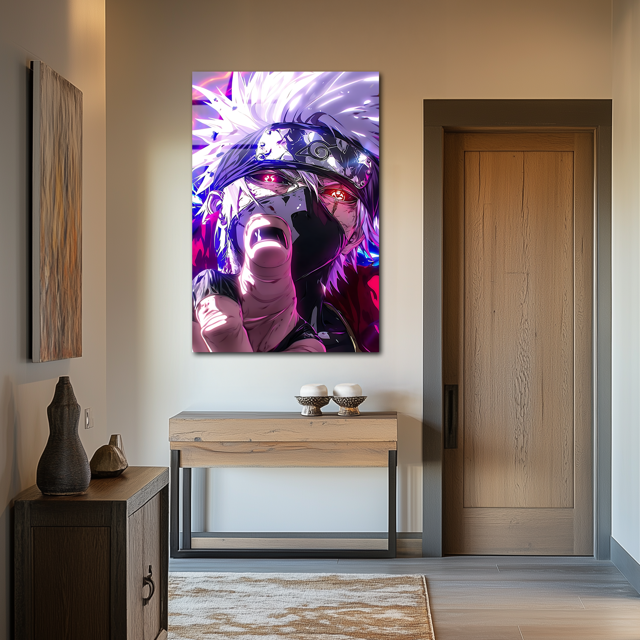 Kakashi: The Crimson Gaze | Premium HD Metal Wall Art