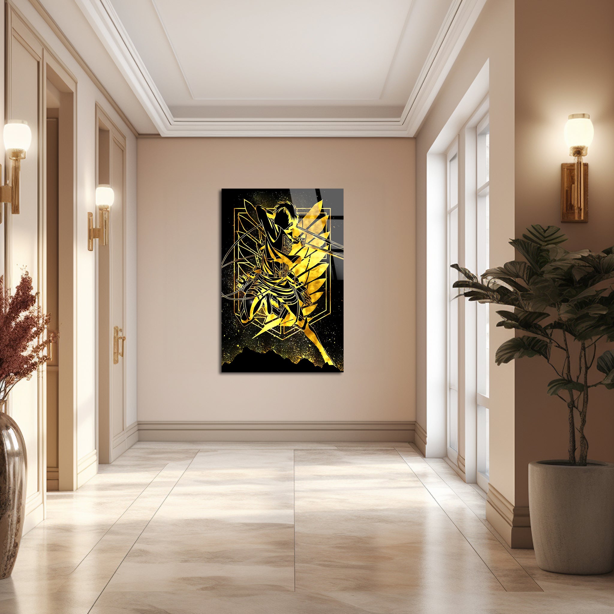 Levi Ackerman: The Golden Wing of Humanity | Premium HD Metal Wall Art