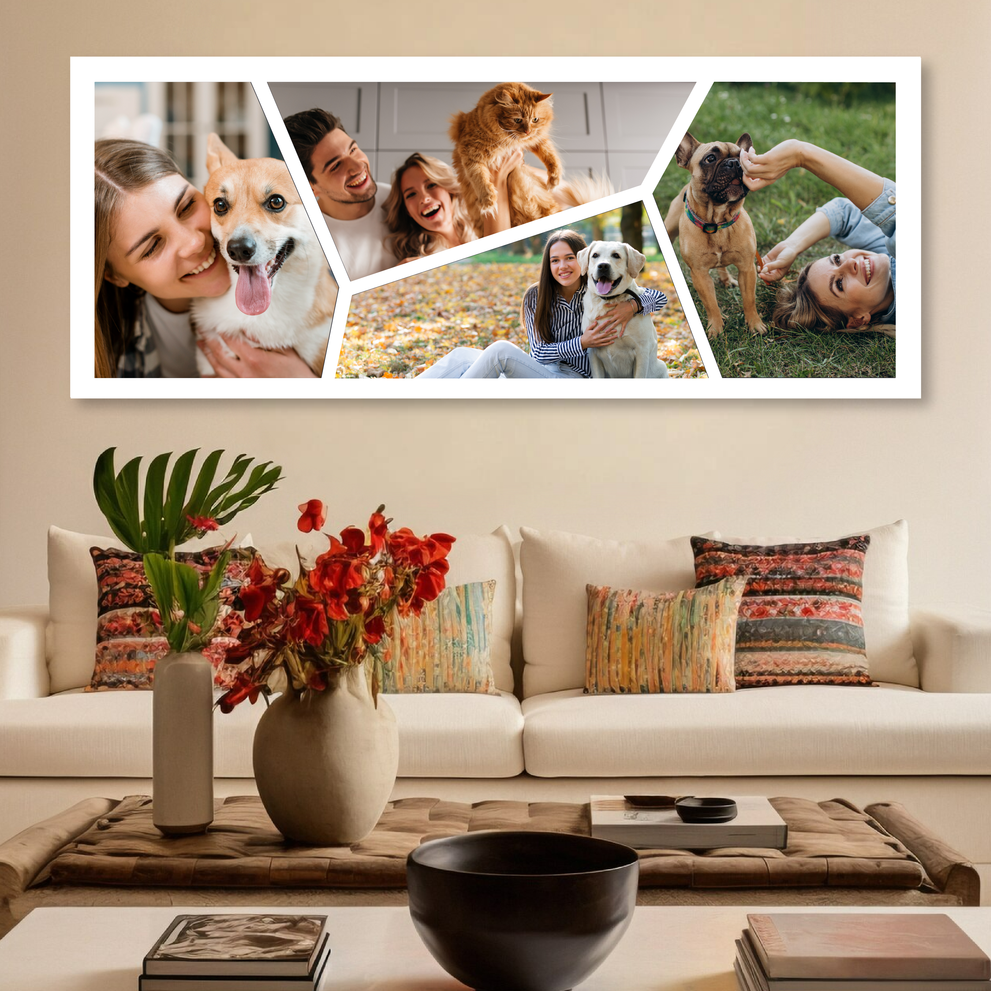 Photo Collage Panoramic Customized Wall Art | Premium HD Metal Wall Art