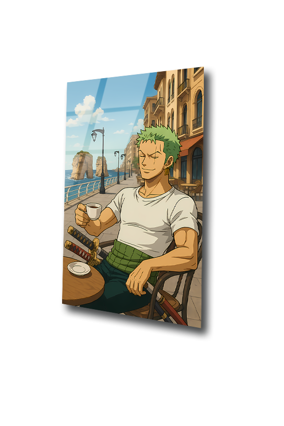 Zoro: The Swordsman’s Calm in Beirut | Premium HD Metal Wall Art