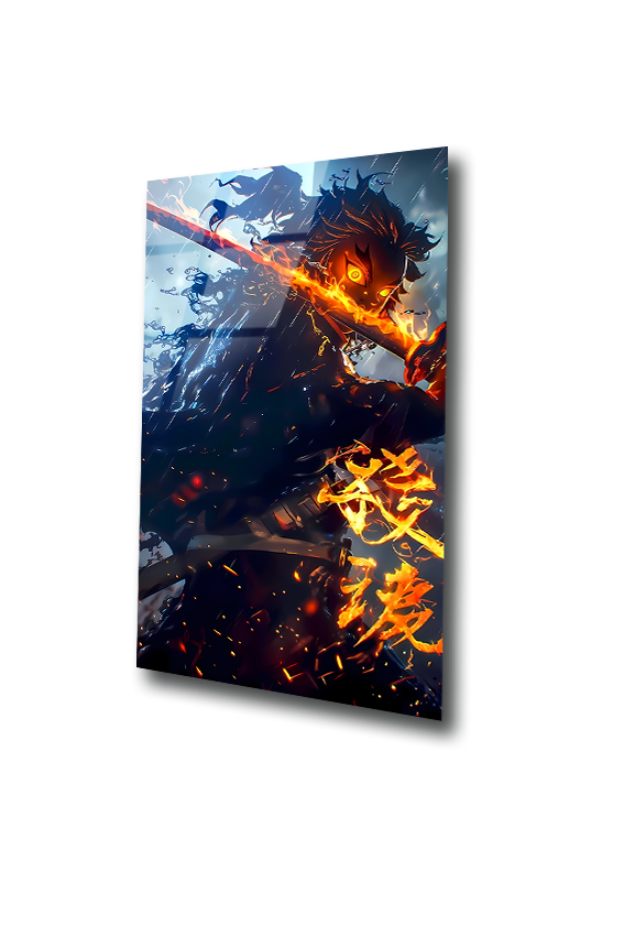 Rengoku: Blade of Flames and Water | Premium HD Metal Wall Art